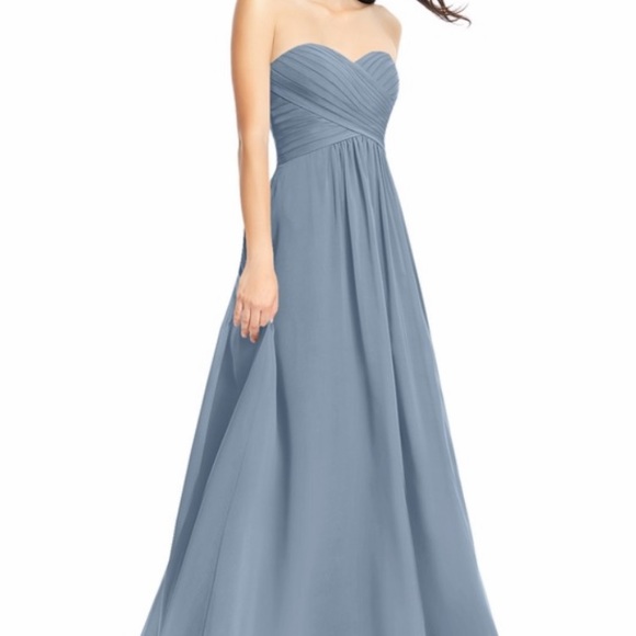 Azazie Dusty Blue Bridesmaid Dress Custom Fit - Picture 1 of 5